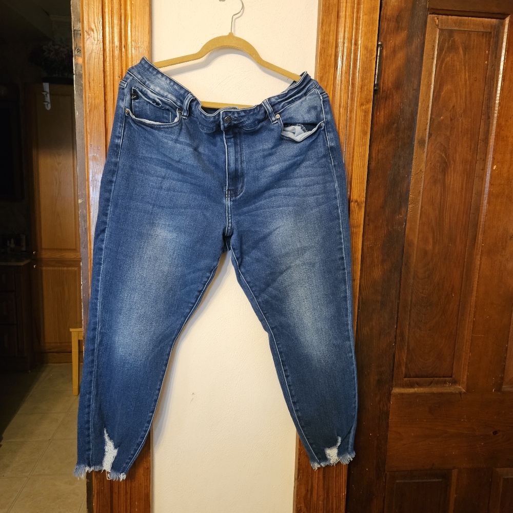 KanCan Women's Blue Distressed Jeans